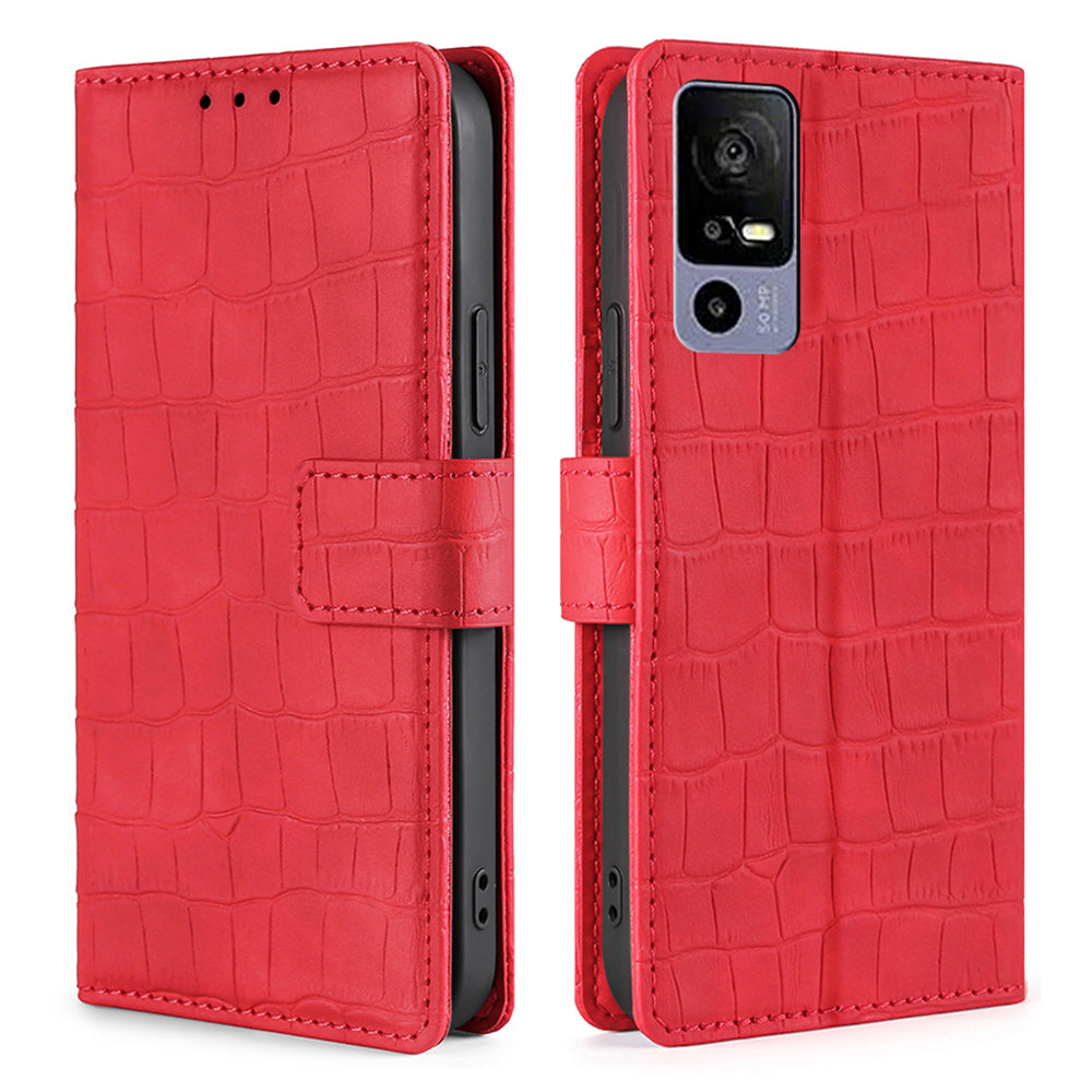 Crocodile Texture Wallet Stand Case for TCL 40R 5G Skin-touch Feeling PU Leather Shockproof Cell Phone Cover Crocodile Texture Wallet Stand Case for TCL 40R 5G Skin-touch Feeling PU Leather Shockproof Cell Phone Cover